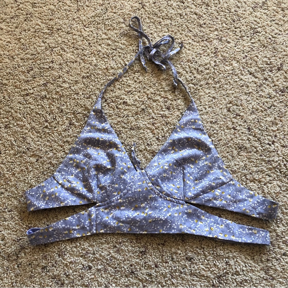 Women's L.A. Hearts Purple Floral Ditsy Crop Top